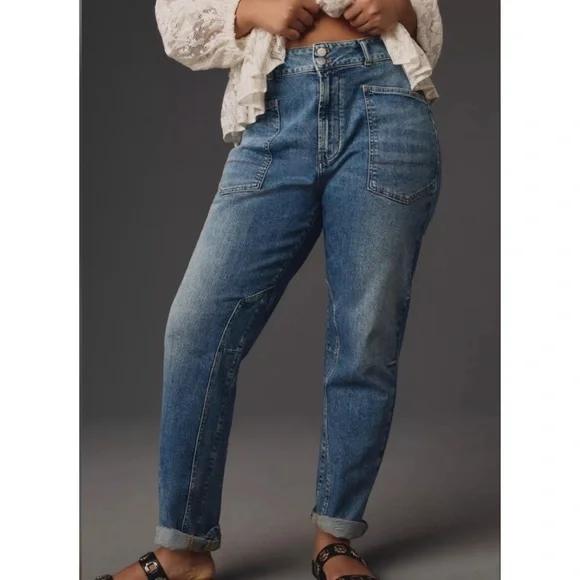 The Wanderer Mid-Rise Relaxed-Leg Jeans by Pilcro size 32 waist Anthropologie - Picture 1 of 9